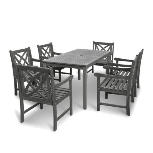 Renaissance Outdoor 7-Piece Hand-scraped Wood Patio Dining Set V1297SET12