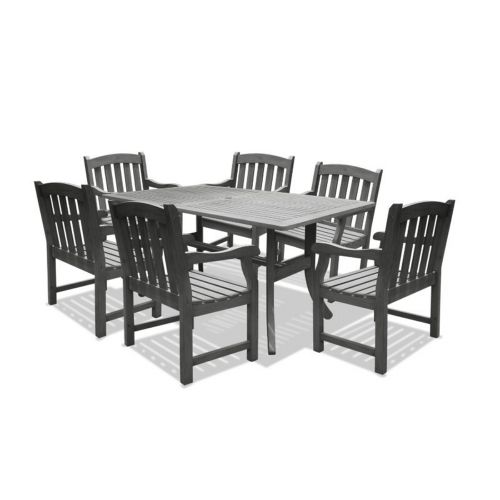 Renaissance Outdoor 7-Piece Hand-scraped Wood Patio Dining Set V1300SET7