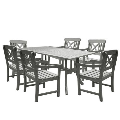 Renaissance Outdoor 7-Piece Hand-scraped Wood Patio Dining Set V1300SET9