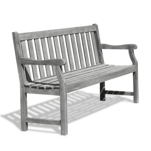 Renaissance Slatted Outdoor Patio 5-foot Garden Bench - Hand-scraped Wood V1620