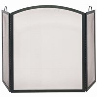 3 Fold Black Wrought Iron Arch Top Large Screen BR-S-1507