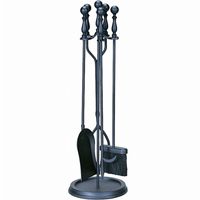 5 Piece Black Fireset With Ball Handles BR-F-1625