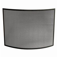Single Panel Curved Black Wrought Iron Screen BR-S-1042