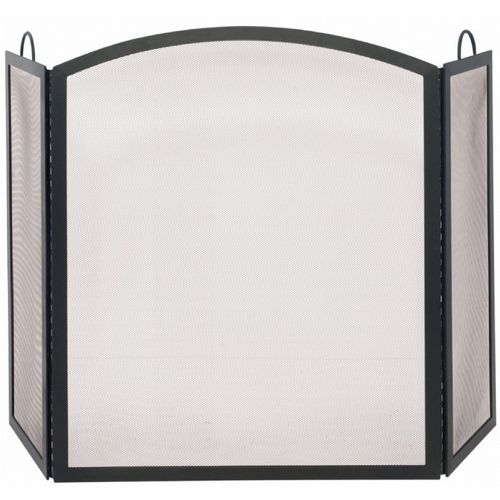 3 Fold Black Wrought Iron Arch Top Medium Screen BR-S-1506