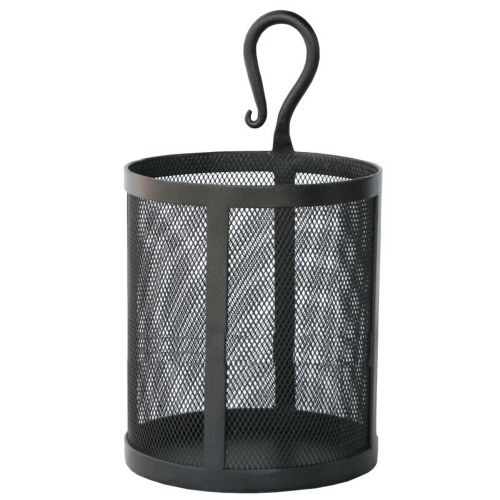 Black Wrought Iron Fatwood Holder with Hook Handle BR-C-1115