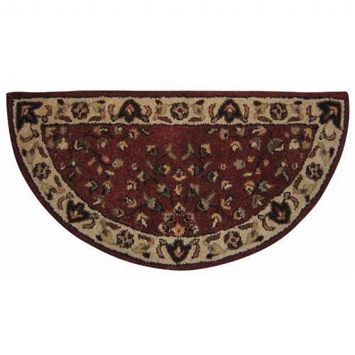 Red With Beige Hand-Tufted 100% Wool Hearth Rug BR-R-2000