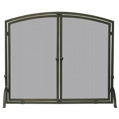 Single Panel Bronze Finish Screen With Doors BR-S-1632