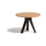 Vieques Round Modern Outdoor Side Table 24 inch with Teak Top GK56420-904