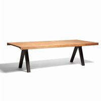 Vieques Rectangle Modern Outdoor Dining Table 63 inch with Teak Top GK56440-904