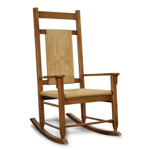 Traditional Wood Rocking Chair Light Brown Woven TO-TRC-LBW