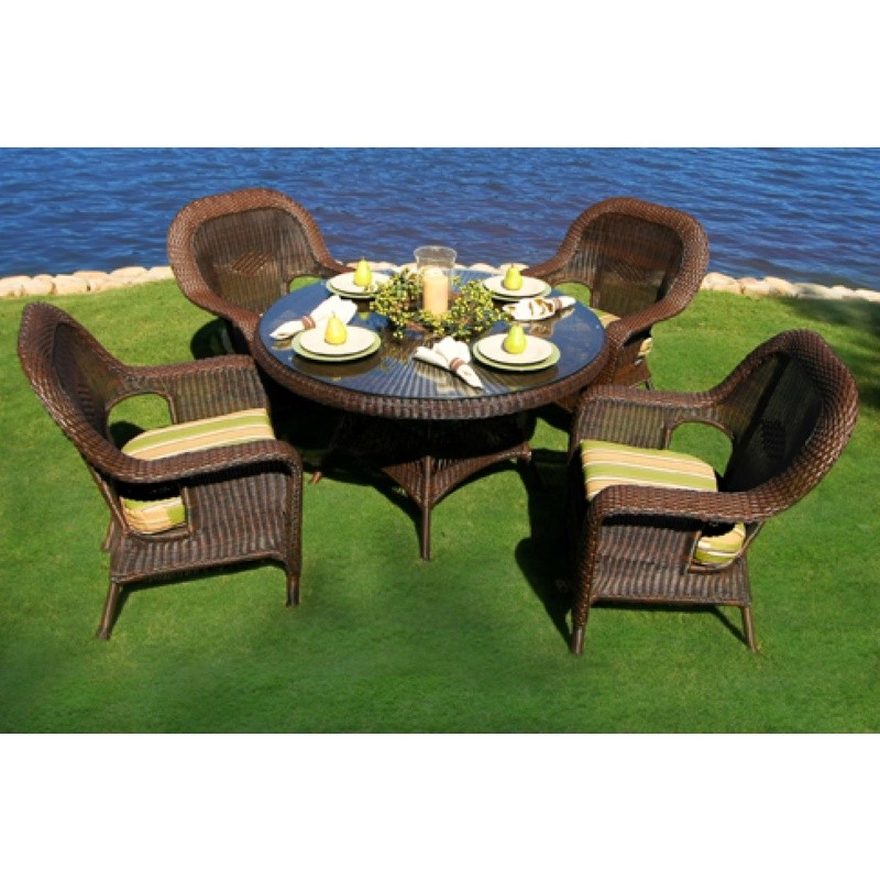 Sea Pines 5 Piece Outdoor Dining Seating Set TOLEX5DS1 CozyDays