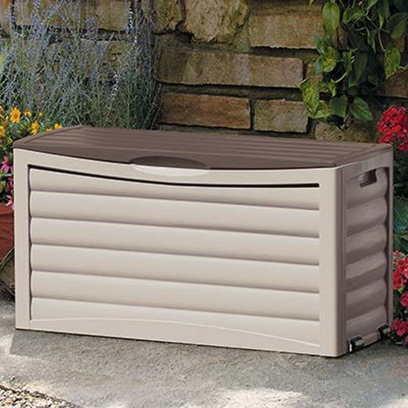 Outdoor Storage Box 63 Gallons Taupe SUDB6300 CozyDays