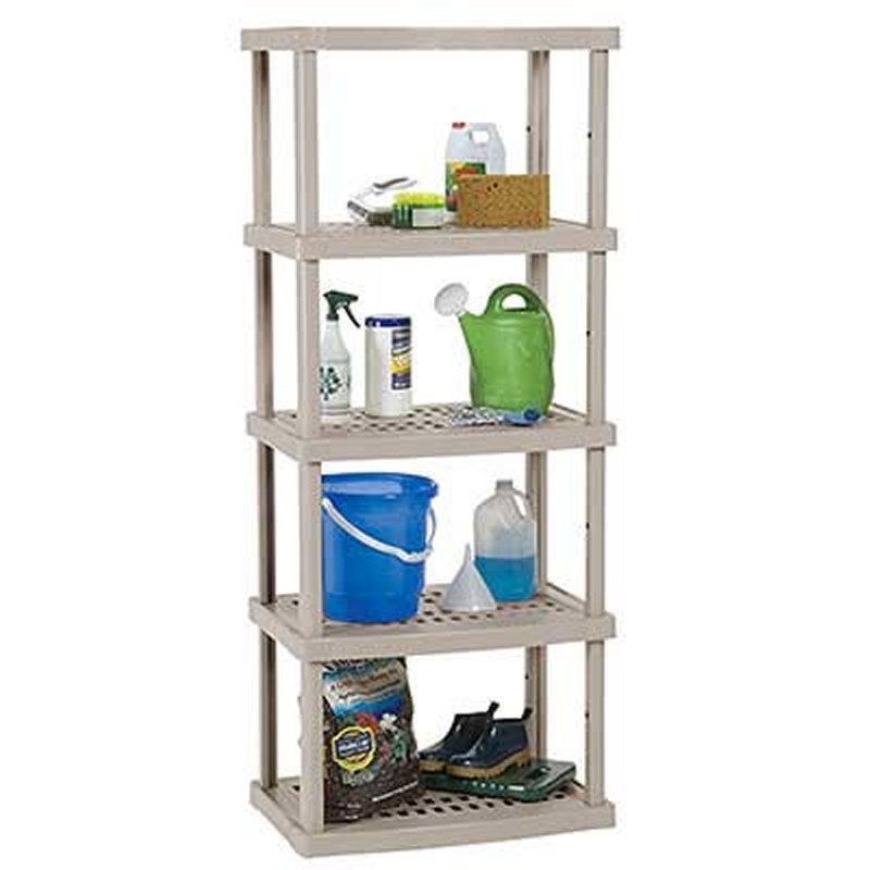 PVC Open Storage Unit Five Shelf Taupe SUCS500 CozyDays