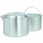 Steamer Stockpot / Pasta Pot 24 Qt Aluminum with Lid and Basket BY4024