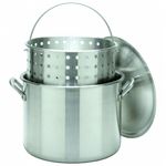 Stock Pot Boiler 100 Qt Aluminum with Lid and Basket BY1000