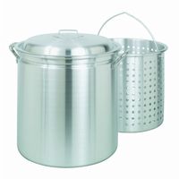 Steamer Stockpot 60 Qt Aluminum with Lid and Basket BY4060