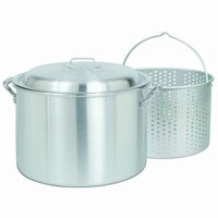 Steamer Stockpot / Pasta Pot 20 Qt Aluminum with Lid and Basket BY4020
