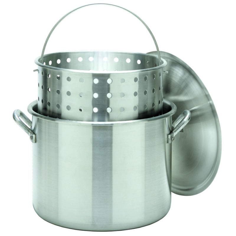 Stock Pot Boiler 160 Qt Aluminum with Lid and Basket BY1600 CozyDays