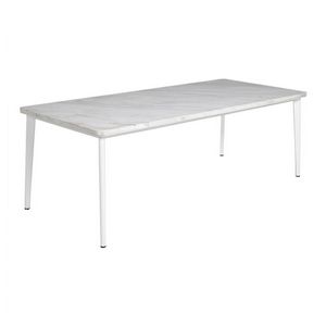 Hardy Rectangle Outdoor Dining Table with Marble Top 86 inch TRI40708