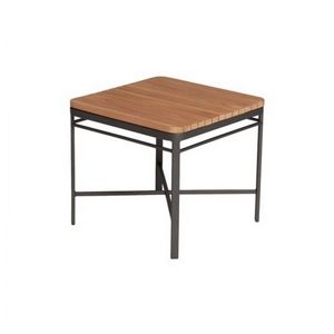 Triconfort 1950 Outdoor Square Side Table with Teak Top TRI72750