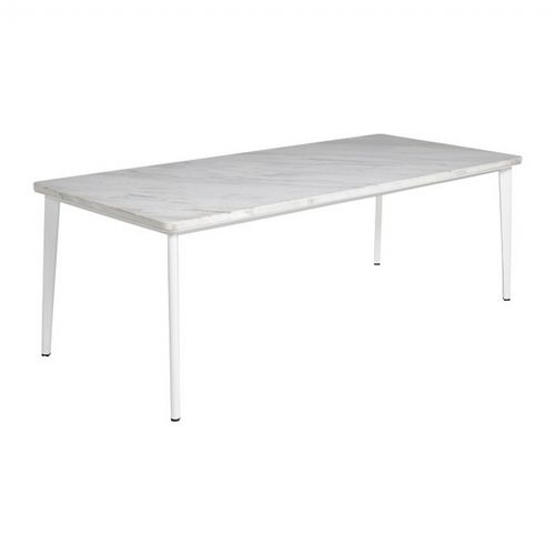 Riba Rectangle Outdoor Dining Table with Marble Top 86 inch TRI40708