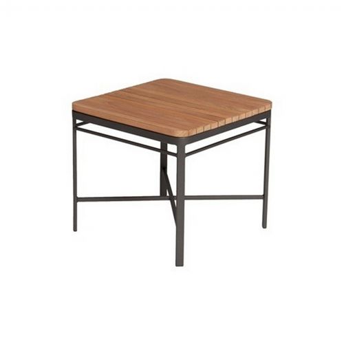 Triconfort 1950 Outdoor Square Side Table with Teak Top TRI72750-726-TM
