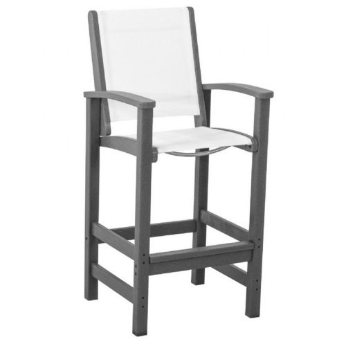POLYWOOD® Coastal Sling Outdoor Bar Chair PW-9012
