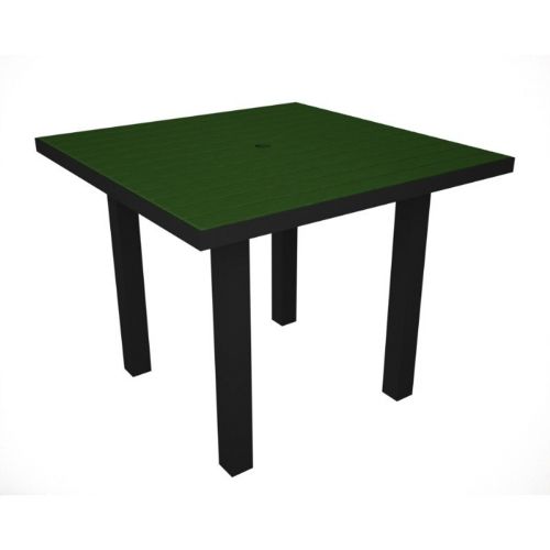 POLYWOOD® Euro Aluminum Outdoor Side Table with Black Frame PW-AT18