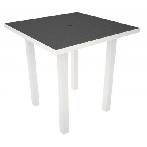 POLYWOOD® Euro Aluminum Square Outdoor Counter Table with White Frame 36 inch PW-ATR36-FAW