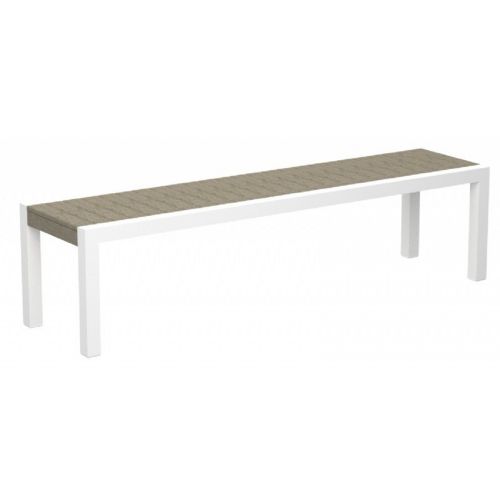 POLYWOOD® Mod Aluminum Outdoor Bench 68 inch with Traditional Slats PW-3800