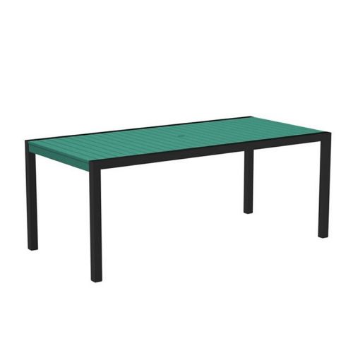 POLYWOOD® Mod Rectangle Outdoor Dining Table 36" × 73" Black Frame PW-8300-12