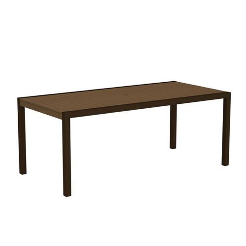 POLYWOOD® Mod Rectangle Outdoor Dining Table 36" × 73" Bronze Frame PW-8300-16