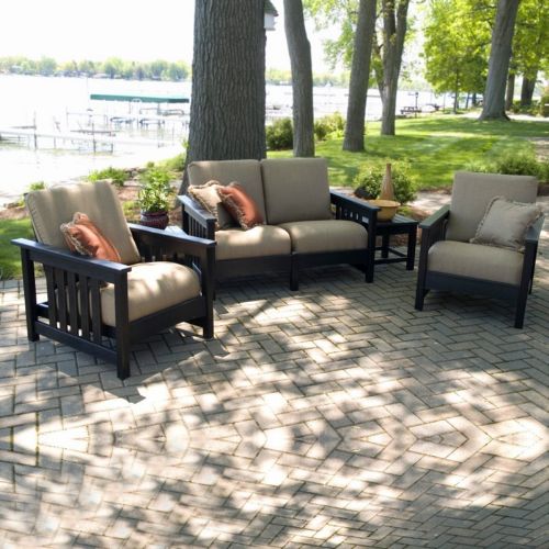 POLYWOOD® Plastic Club Mission Patio Deep Seating Set 5 Piece PW-5ACMC-WH-5413