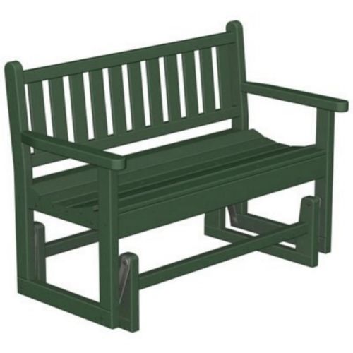 POLYWOOD® Plastic Traditional Garden Bench Glider with arms 48 inches PW-TGG48