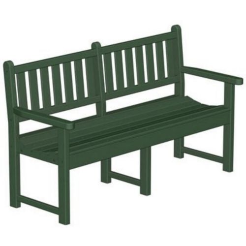POLYWOOD® Plastic Traditional Garden Bench w/arms 60 inches PW-GB60