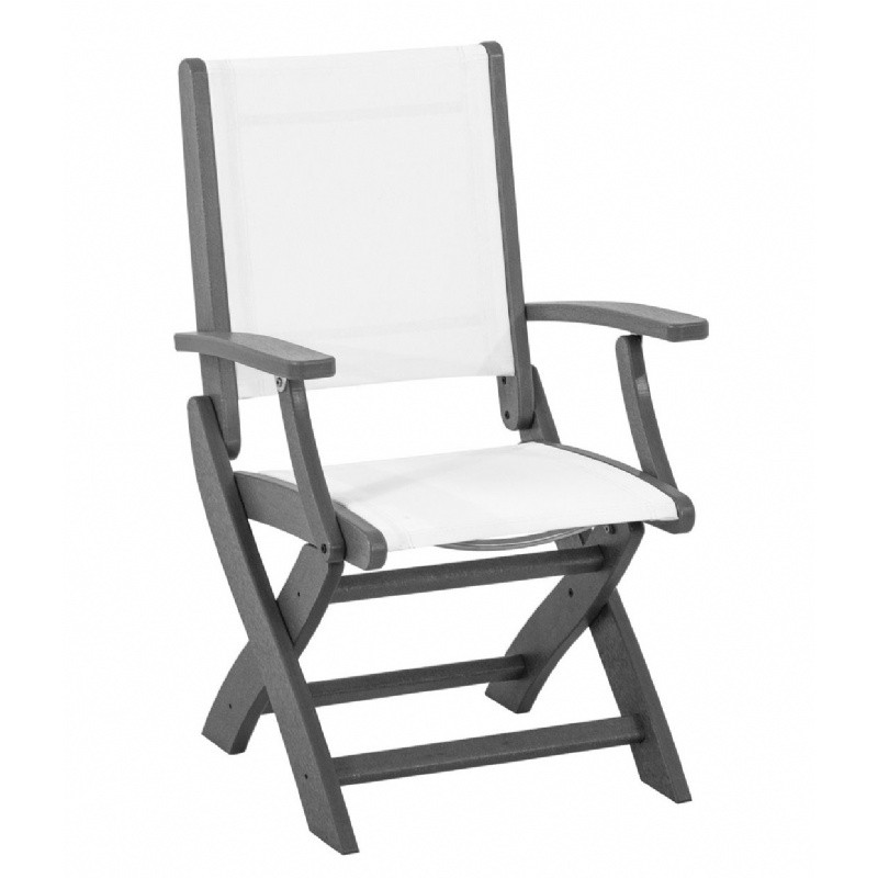 POLYWOOD® Coastal Sling Outdoor Folding Dining Chair PW9000 CozyDays