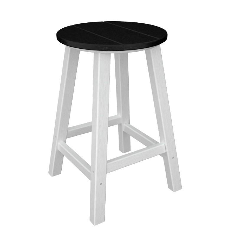 POLYWOOD® Contempo Round Outdoor Counter Stool Traditional PWBAR124