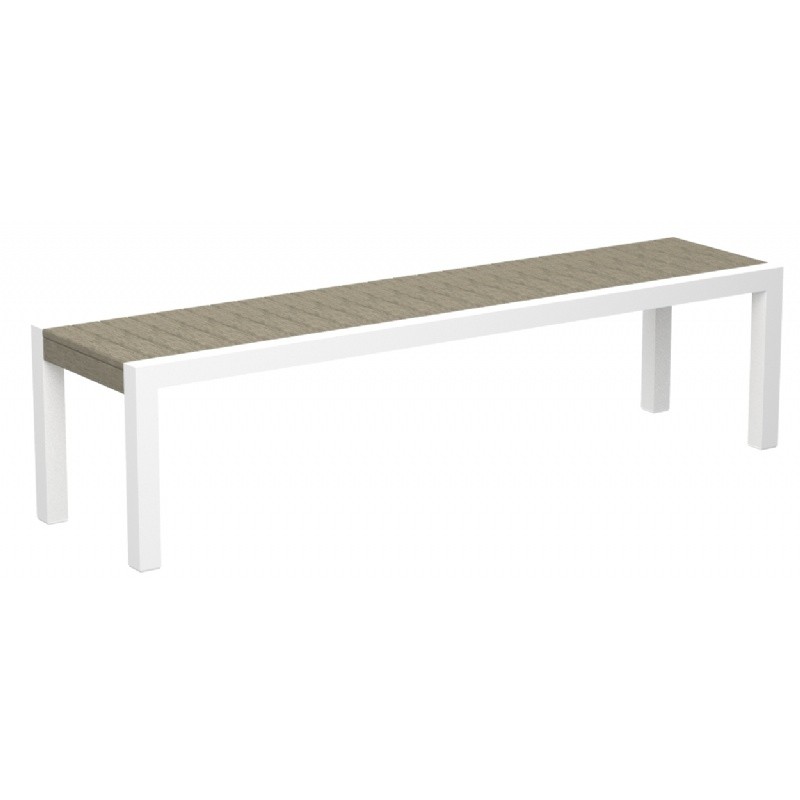 POLYWOOD® Mod Aluminum Outdoor Bench 68 inch with Traditional Slats PW