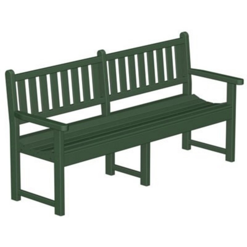 POLYWOOD® Plastic Traditional Garden Bench w/arms 72 inches PWGB72