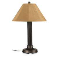 Bahama Weave 34 inch Outdoor Table Lamp Thick Stand Dark Mahogany & Bronze PLC-26177