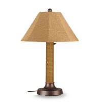 Bahama Weave 34 inch Outdoor Table Lamp Thick Stand Mocha Cream & Bronze PLC-26174
