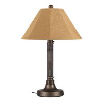 Bahama Weave 34 inch Outdoor Table Lamp Thin Stand Dark Mahogany & Bronze PLC-26157
