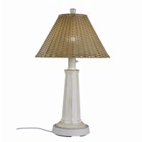 Nantucket Outdoor Table Lamp with Stone Wicker Shade PLC-19902