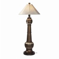 Phoenix Bronze Outdoor Floor Lamp with Silver Linen Sunbrella Shade PLC-27926