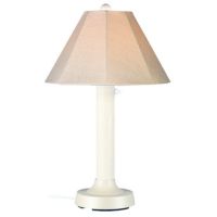 Seaside Table Lamp with White Body & Antique Beige Linen Sunbrella Shade Fabric PLC-20611