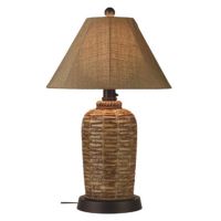 South Pacific Outdoor Table Lamp with Sesame Sunbrella Shade PLC-45933