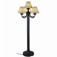 Versailles Floor Lamp with Black Body and Stone Wicker Shades PLC-19450