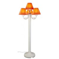 Versailles Floor Lamp with White Body and Canvas Melon Sunbrella Fabric Shades PLC-35451