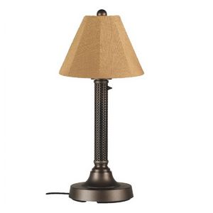 Bahama Weave 30 inch Outdoor Table Lamp Dark Mahogany & Bronze PLC-26187