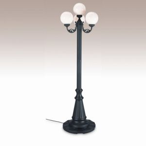 European 4 Globe Portable Patio Lamp White Post White Globes PLC-00371